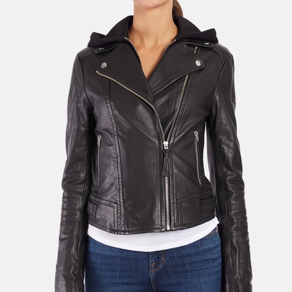 Mackage Jackets & Blazers - NEW 🖤 Mackage Leather Bomber Jacket with Hood